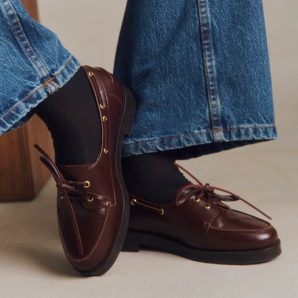 Sezane Caroline Loafers Glossy Chocolate - Size 8